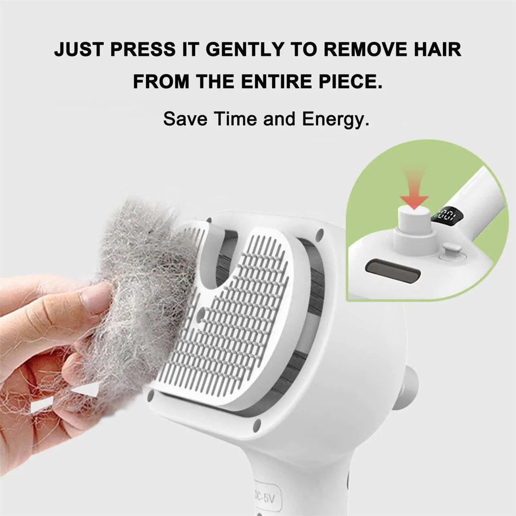 3-in-1 Electric Steam Dog Brush – Spray, Massage & Groom
