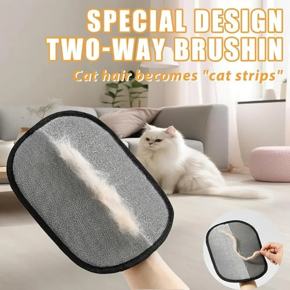 Pet Hair Removal Gloves – Double-Sided Grooming & Lint Mitt