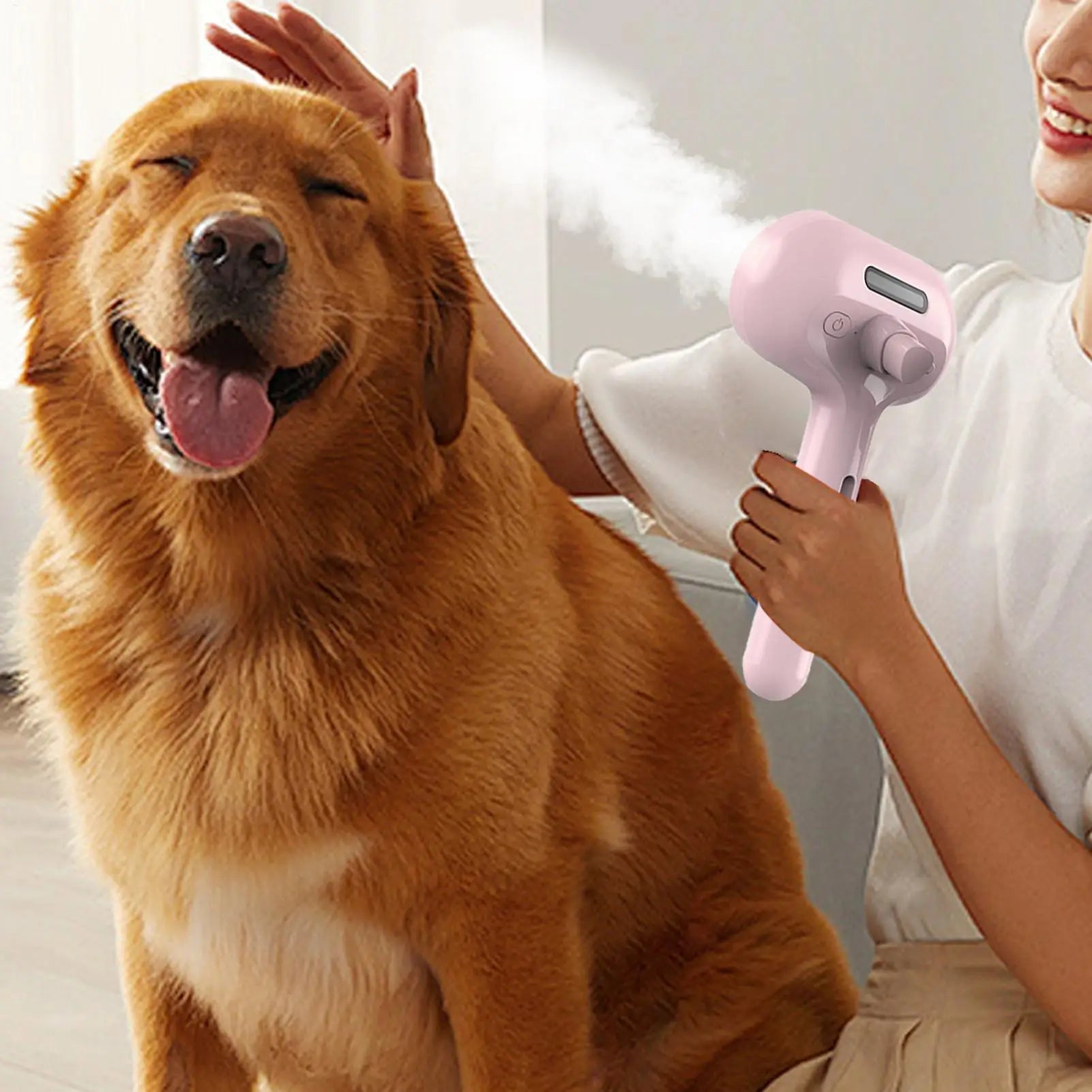 3-in-1 Electric Steam Dog Brush – Spray, Massage & Groom